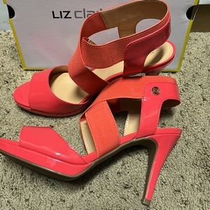 Women’s Coral Patent Leather heels. Size 9